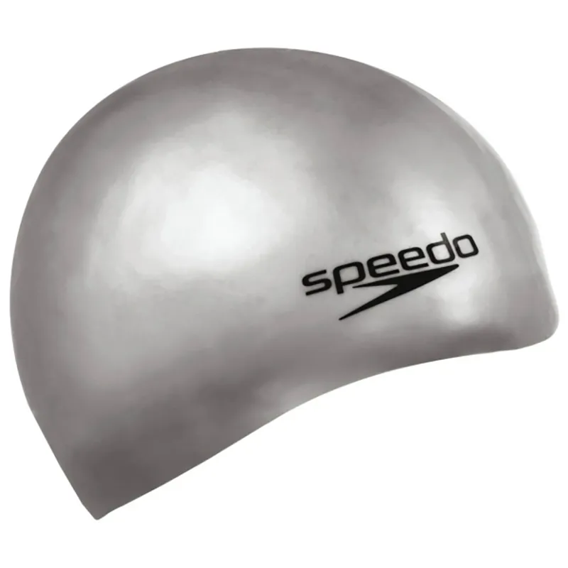 Speedo Plain Moulded Silicone Cap Grey